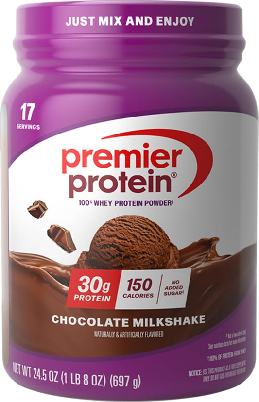 Premier Protein 30g High Protein Powder, 100% Whey, Chocolate, 17 Servings