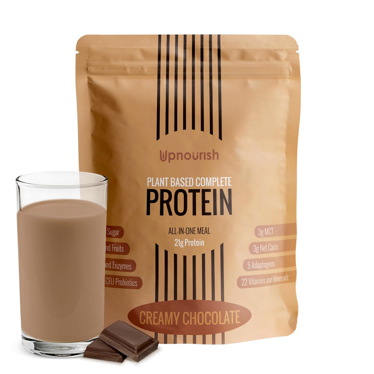 UpNourish Peanut Butter Vegan Protein Powder 54 Superfoods Powder,1.5 Billion CFU Probiotics 21g Plant Based Protein,No Sugar No Dairy No GMO Dairy Free,Meal Replacement Shake Keto-Friendly Low-Carb Diet,15 Servings