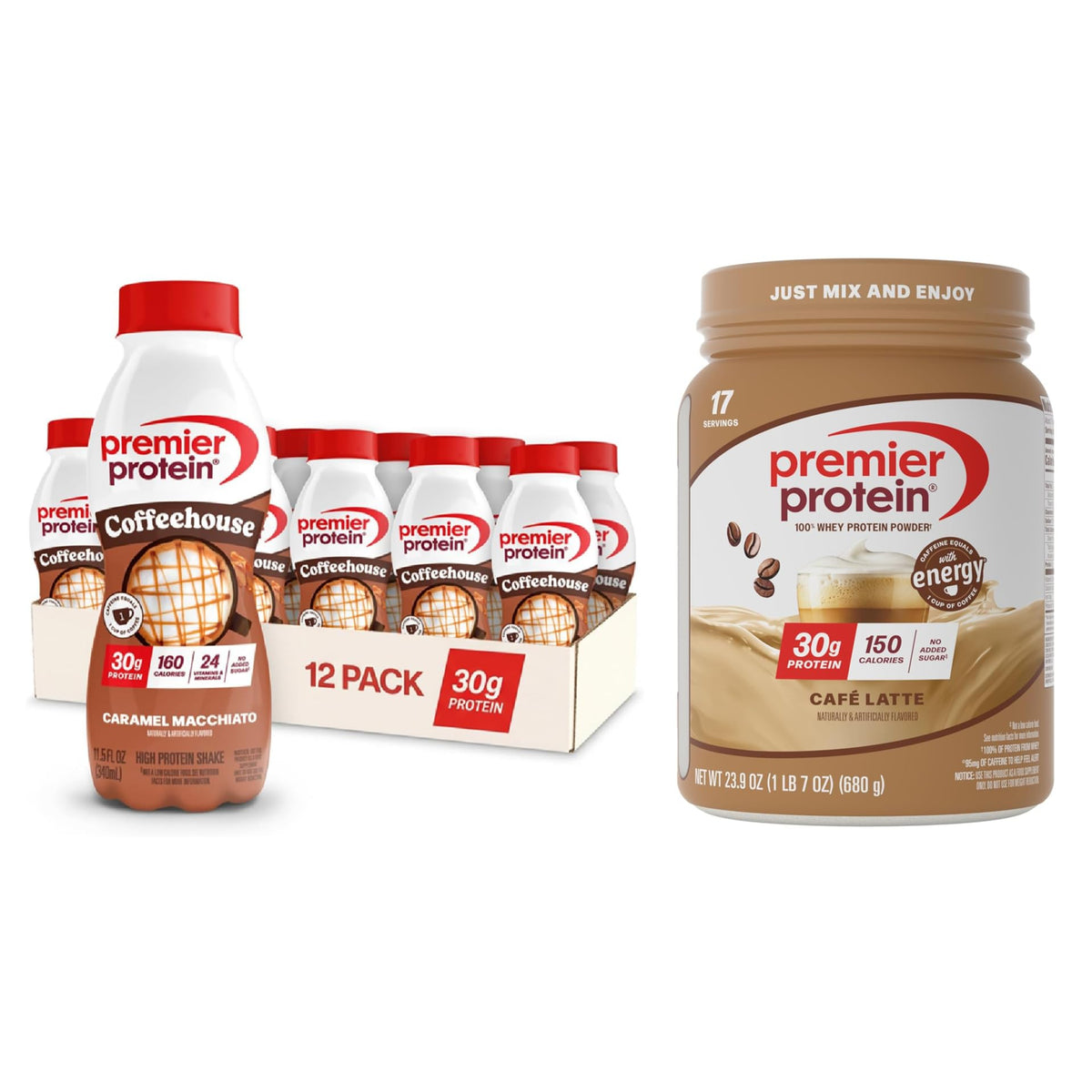 Premier Protein 30g High Protein Powder, 100% Whey, Chocolate, 17 Servings