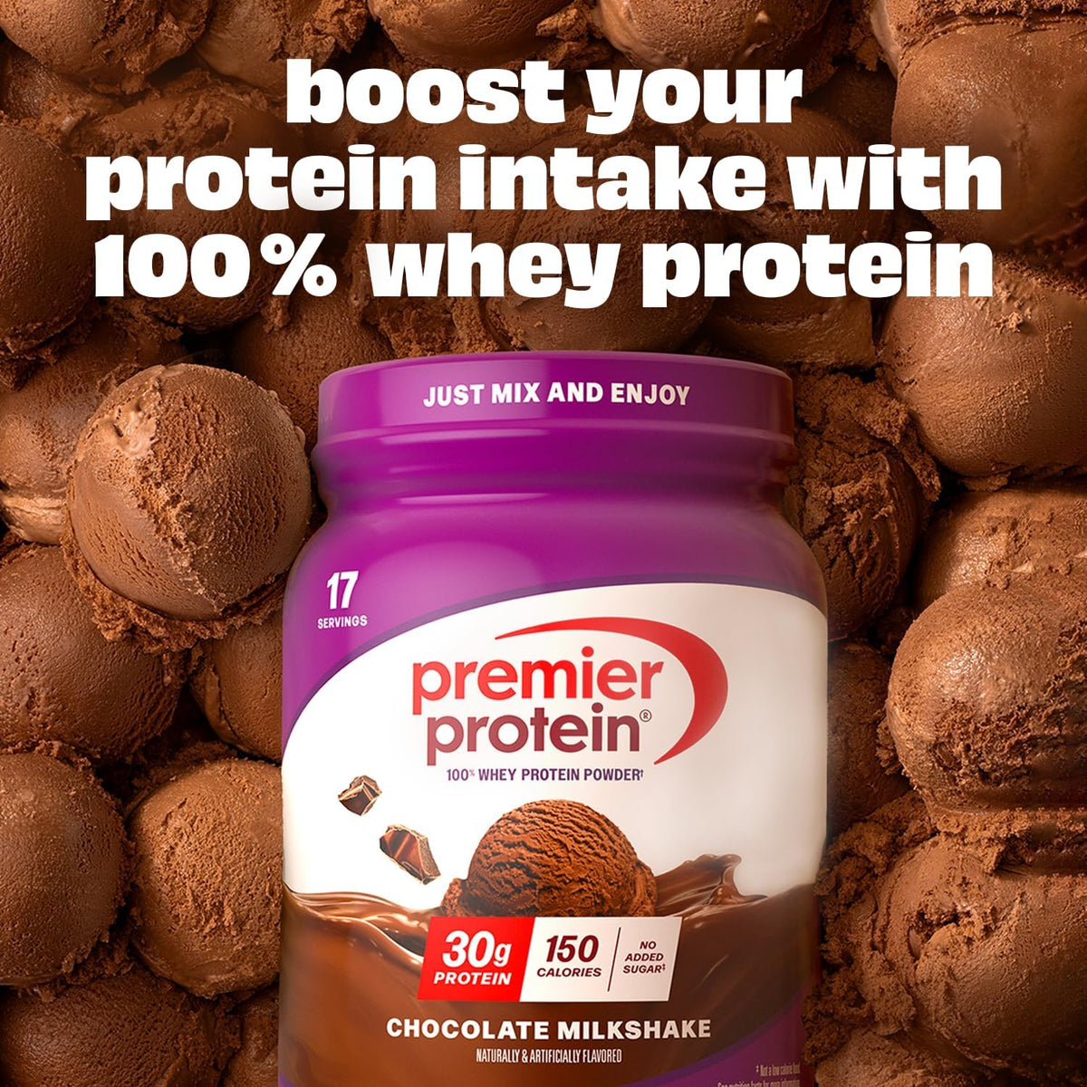 Premier Protein 30g High Protein Powder, 100% Whey, Chocolate, 17 Servings
